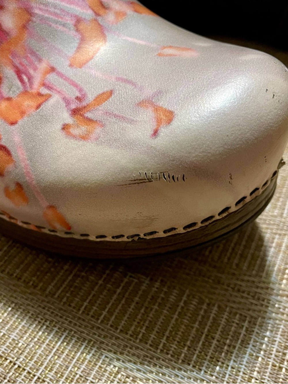 Dansko Professional Clog Ladies Size 39.
STUNNING red/orange floral color! - Picture 14 of 15